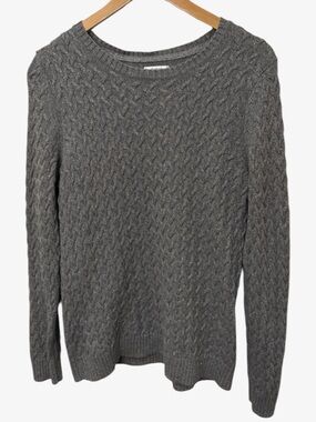 Croft & Barrow Grey Crew Neck Sweater Size Large